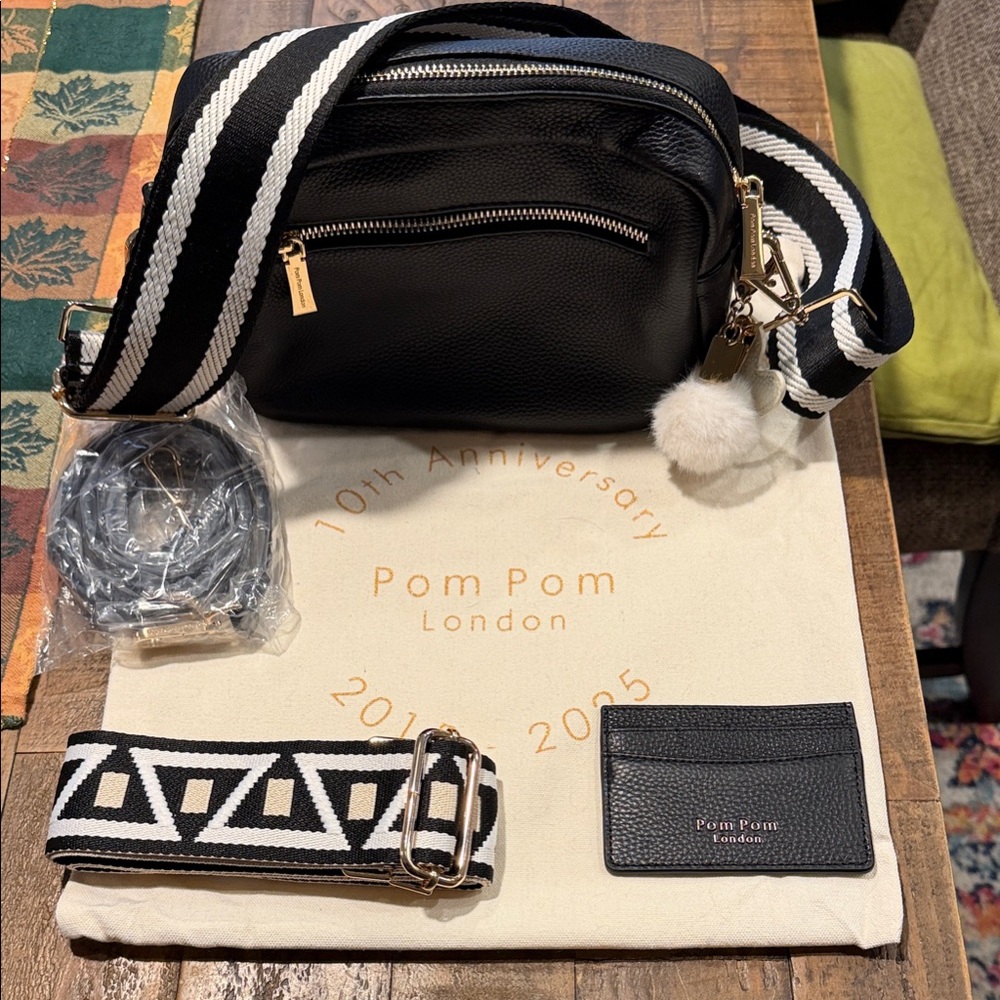 Pom Pom London Black Crossbody Bag